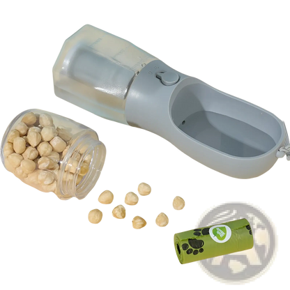 3-in-1 Portable Dog Water Bottle and Food Dispenser