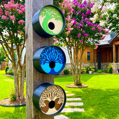 ADG42 Tranquil Tree Modern Round Birdhouses with Easy Maintenance Clean Out