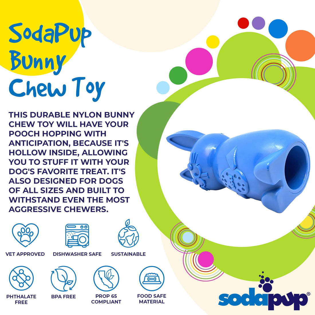 Bunny Nylon Chew Toy for Aggressive Chewers | Durable &amp; USA Made