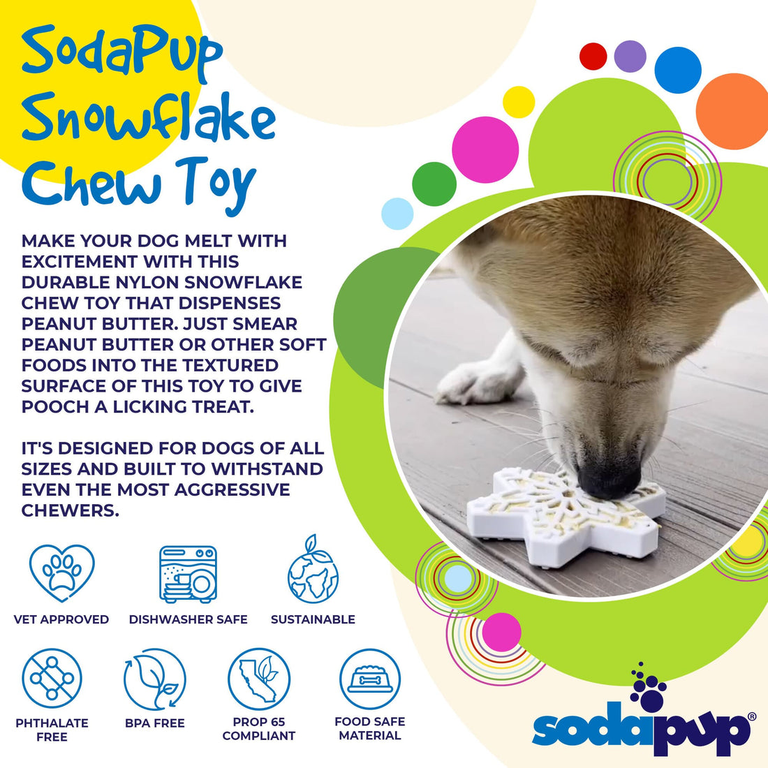 Snowflake Nylon Dog Chew Toy for Aggressive Chewers | USA Made &amp; FDA Compliant