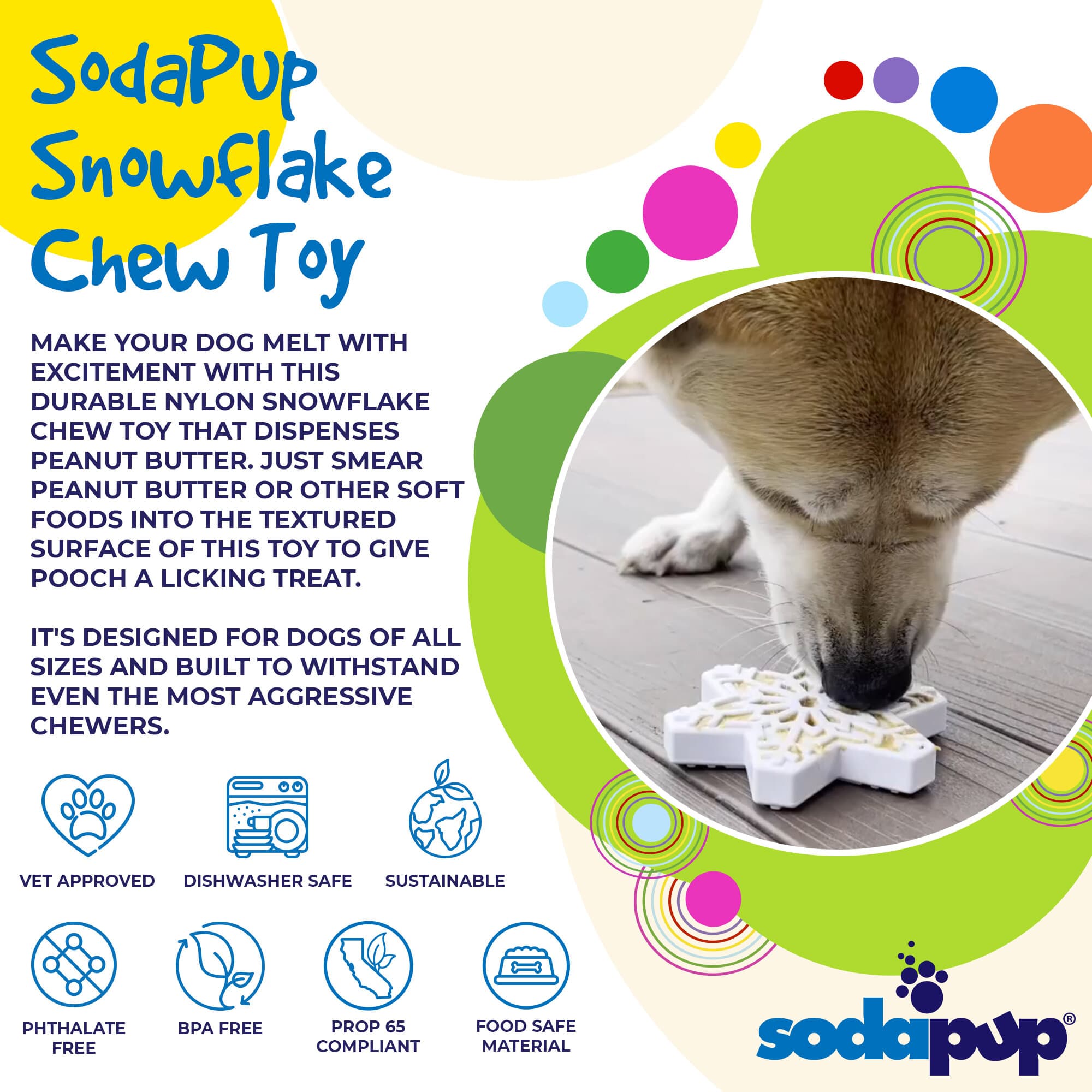 Snowflake Nylon Dog Chew Toy for Aggressive Chewers | USA Made &amp; FDA Compliant