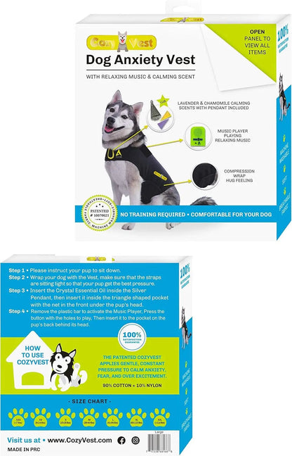3-in-1 Dog Anxiety Vest with Music &amp; Aromatherapy Calming Coat XXS–XXL