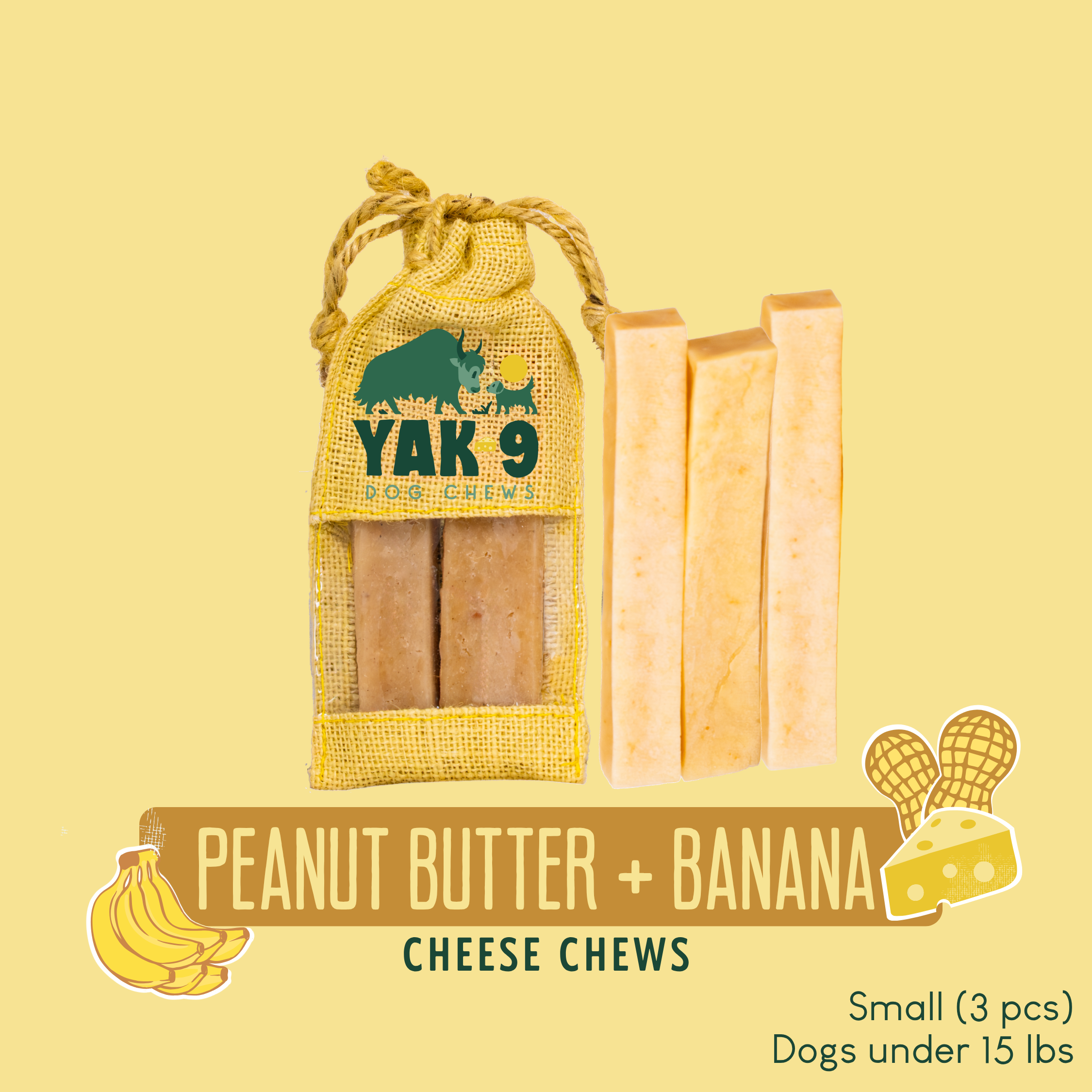 Peanut Butter &amp; Banana Chews for Dogs