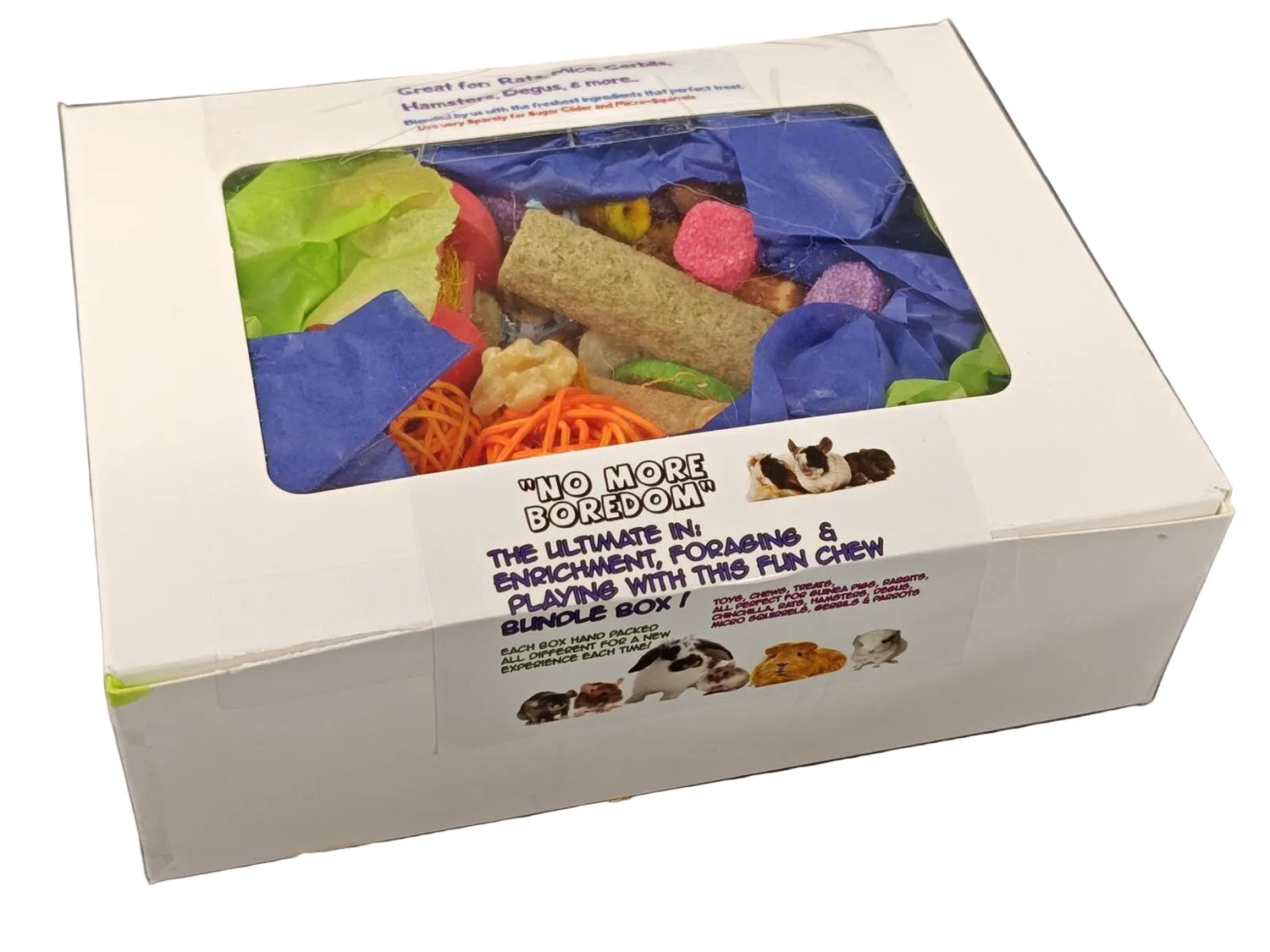 Play &amp; Chew Rodent Fun  "No More Boredom" Box - Rats, Mice, Gerbils, Hamsters...