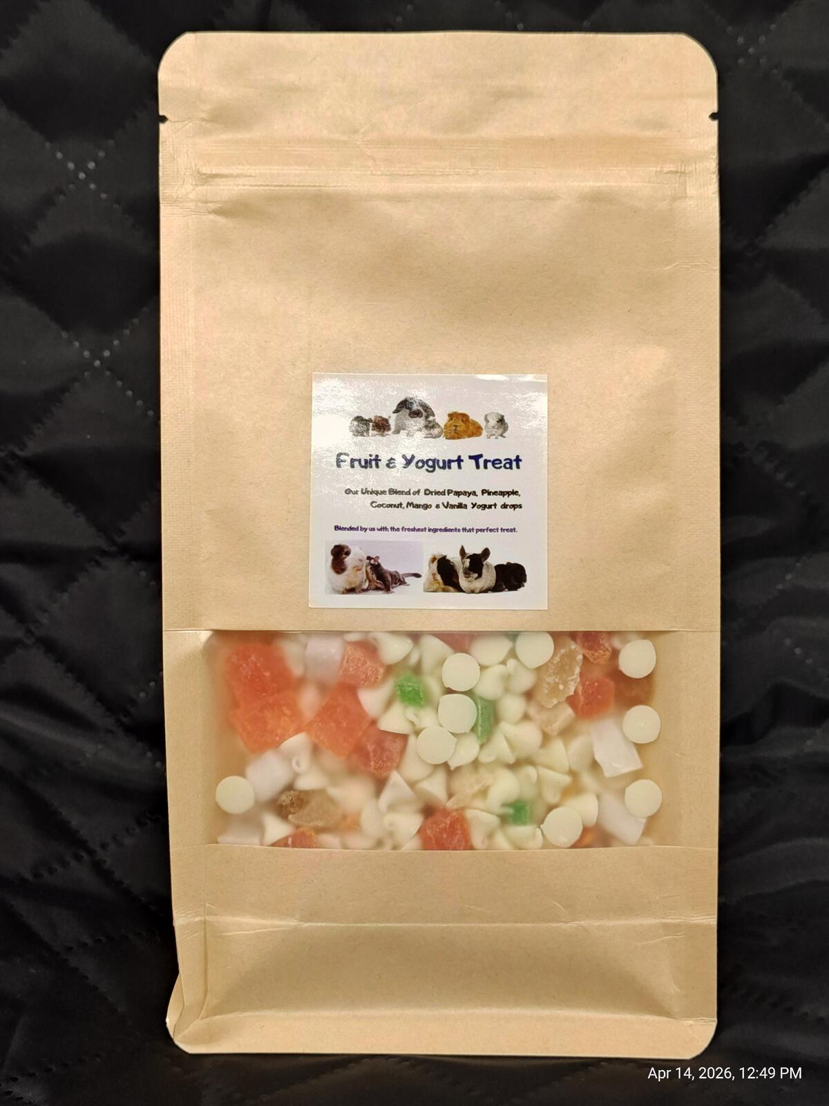Fruit &amp; Yogurt Blend for Chinchilla, Guinea Pigs, Bunnies, Sugar Gliders, Rats
