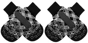 EXPAWLORER Anti Slip Dog Socks to Prevent Licking Paws, Dog Shoes for Hot Pavement, Dog Booties for Small Medium Large Senior Dogs, Traction Control Boots &amp; Paw Protectors for Hardwood Floors