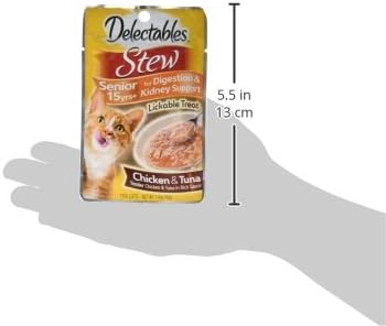 "Hartz Delectables Stew Senior Lickable Wet Cat Treats, Chicken &amp; Tuna 1.4 Ounce (Pack of 12)"