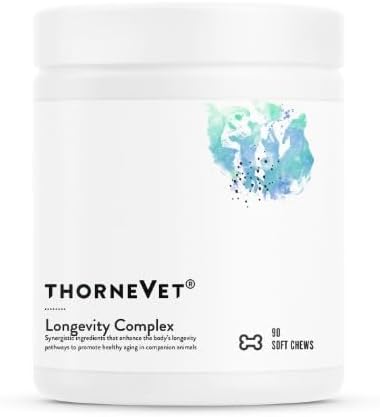 ThorneVet Longevity Supplement for Dogs &amp; Cats - Chewable Formula to Support Healthy Aging, Inflammation Balance, and Cellular Vitality – 90 Soft Chews