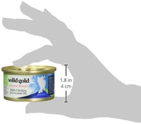 Solid Gold Wet Cat Food Pate in Coconut Oil - Healthy Canned Cat Food Pate w/Real Chicken, Omega Fatty Acids, Vitamins &amp; Minerals - Grain Free &amp; Gluten Free Canned Meals for Cats &amp; Kittens - 24ct/3oz