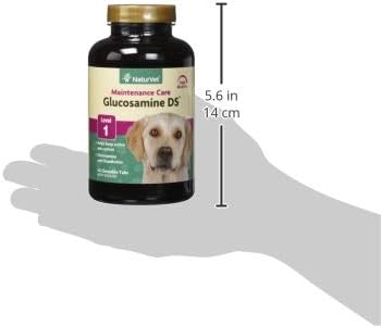 NaturVet Glucosamine DS Level 1 Maintenance Care Hip &amp; Joint Support Pet Supplement for Dogs &amp; Cats –Glucosamine, Chondroitin, Antioxidants –Supports Cartilage, Joint Function – 60 Ct.