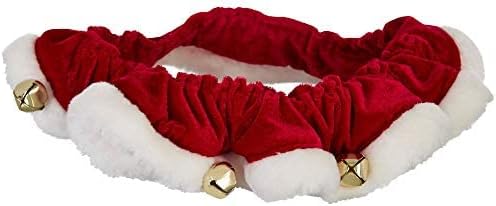 Huxley &amp; Kent Ruff Pet Scrunchy | Santa (Medium) | Festive Christmas/Holiday Neckwear for Dogs/Cats | Fun Stretchable Costume Accessory | Soft Collar with Bells
