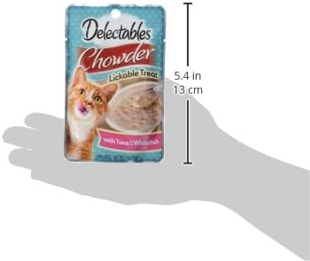 Hartz Delectables Chowder Lickable Wet Cat Treats for Kitten, Adult &amp; Senior Cats, Tuna &amp; Whitefish, 12 Count