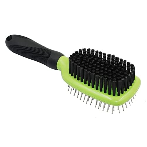 H&amp;H Pets 2-in-1 Grooming Brush for Dogs &amp; Cats - Pin Slicker and Bristle Brush Combo, Perfect for Pet Hair Grooming