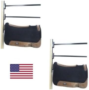 2-Pack Swing Out Blanket Bar: Wall Mounted Horse Blanket Rack &amp; Saddle Pad Holder - Ideal Tack Room Organizer &amp; Horse Stall Accessories