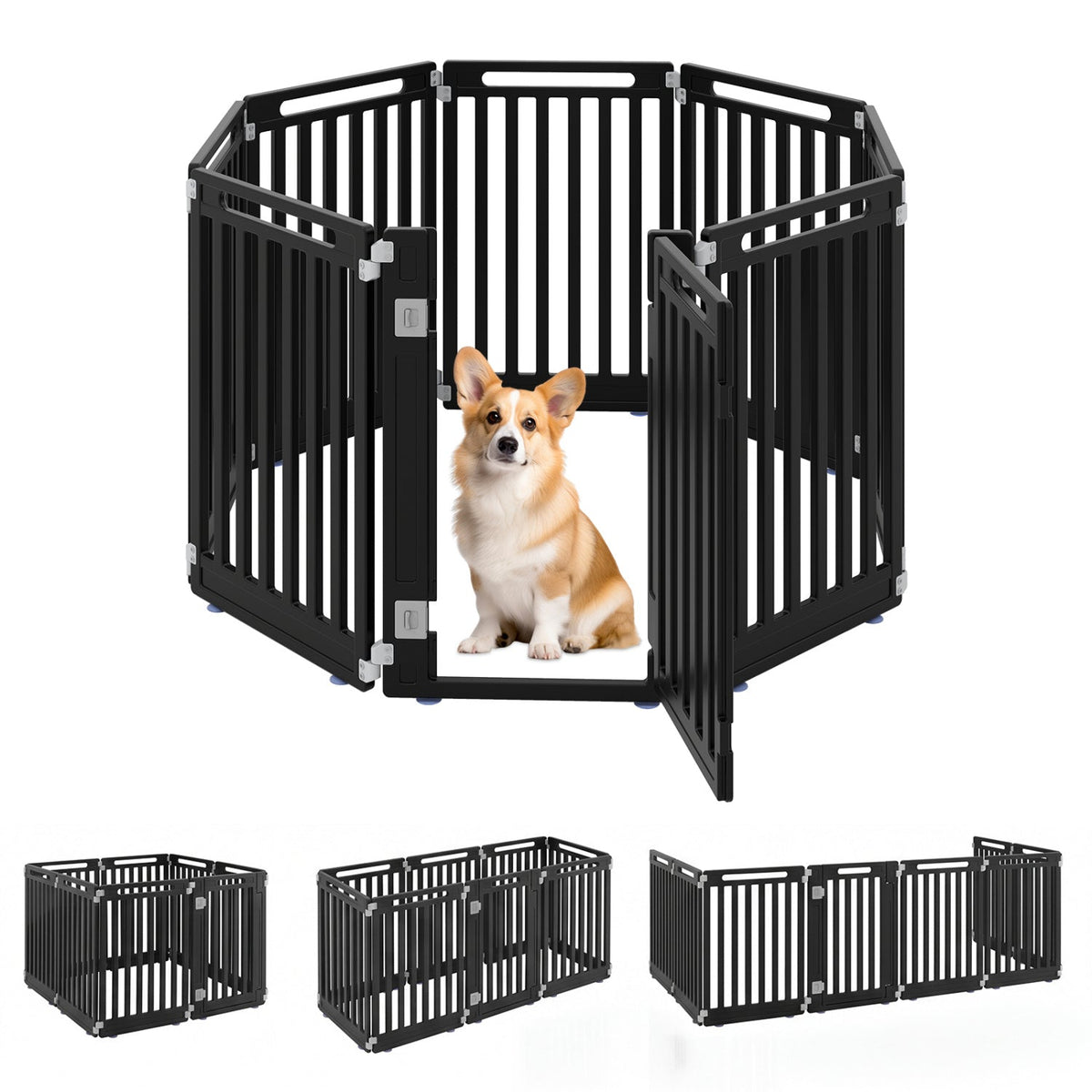 8-Panel Dog Playpen 31.5" Height Indoor Outdoor HDPE
