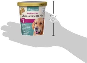 NaturVet – Glucosamine DS Plus - Level 2 Moderate Care – Supports Healthy Hip &amp; Joint Function – Enhanced with Glucosamine, MSM &amp; Chondroitin – for Dogs &amp; Cats–70 Soft Chews
