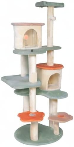 HYABi 63-inch Cat Tree for Large Cats, Multi-Level Flower Tower with Condo, Sisal Scratching Posts &amp; Toy Balls, Sturdy &amp; Safe Indoor Playhouse