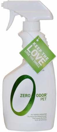 Zero Odor - Pet Odor Eliminator for Strong Odor, Eliminate Air &amp; Surface Odors – Patented Molecular Technology Best For Carpet, Furniture, Beds Smell Great Again (Over 400 Sprays Per Bottle)