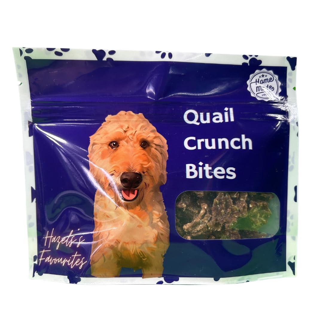 Quail Crunch Bites: Gourmet Dehydrated Dog Treats with Quail Meat &amp; Shells | Premium Healthy Dog Treats for Training | Organic Ingredients for a Happy Palate