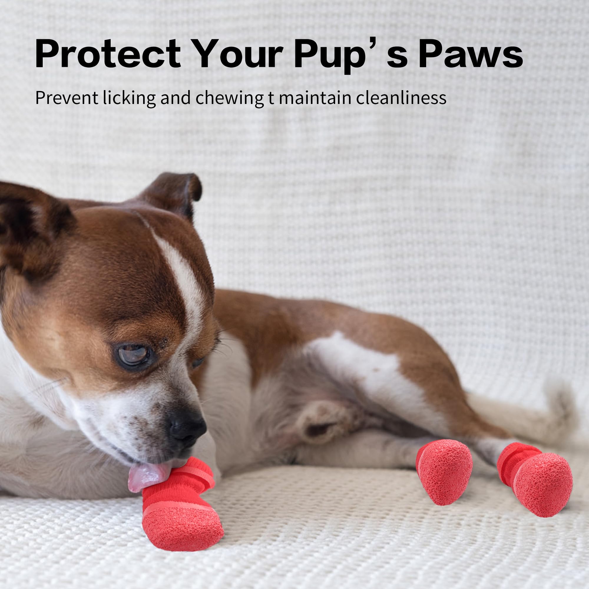 Anti Slip Dog Socks For Hardwood Floors To Prevent Licking Paws, Dog Shoes For Hot Pavement Double Sides Dog Boots &amp; Paw Protectors Booties -4Pcs