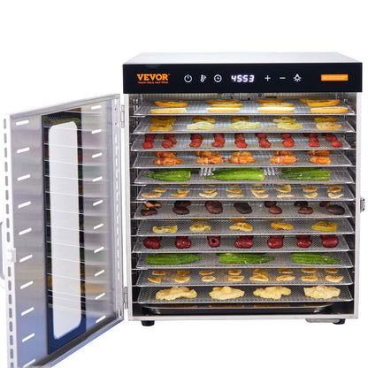 Food Dehydrator Machine, 10 Stainless Steel Trays, 1000W Electric Food Dryer with Digital Adjustable Timer &amp; Temperature for Jerky, Herb, Meat, Beef, Fruit, Dog Treats and Vegetables