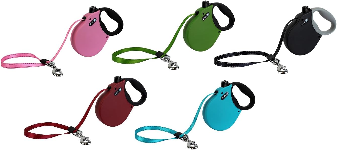 Alcott Adventure Retractable Reflective Belt Leash for Dogs, 16&