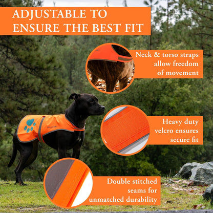 Reflective Dog Vest Hi-Vis 18.5 in Chest x 15 in Neck