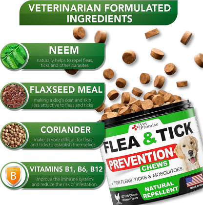 Flea &amp; Tick Chews for Dogs 2-Pack