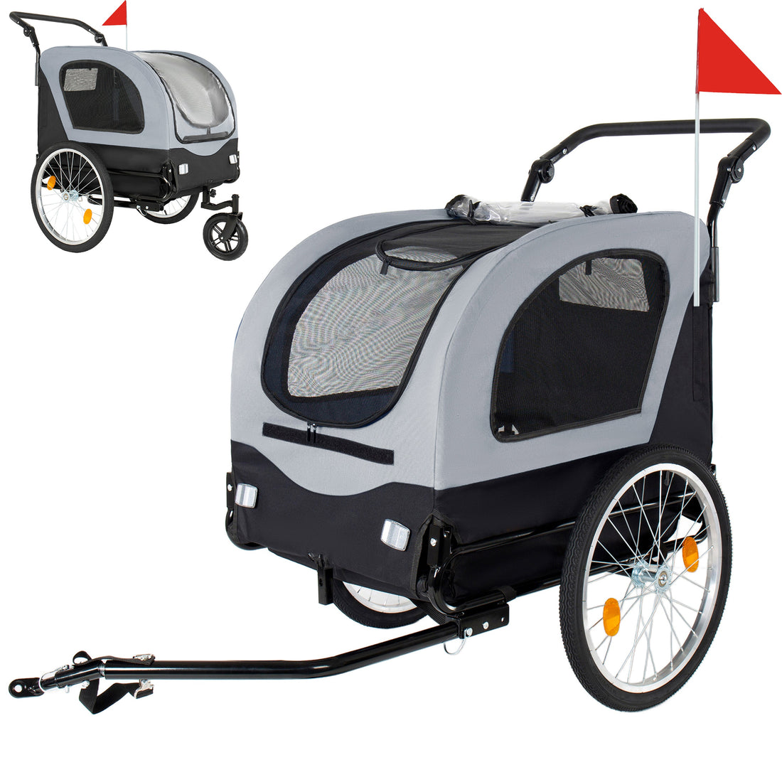 2-in-1 Bike Trailer &amp; Pet Stroller for Dogs up to 110lbs