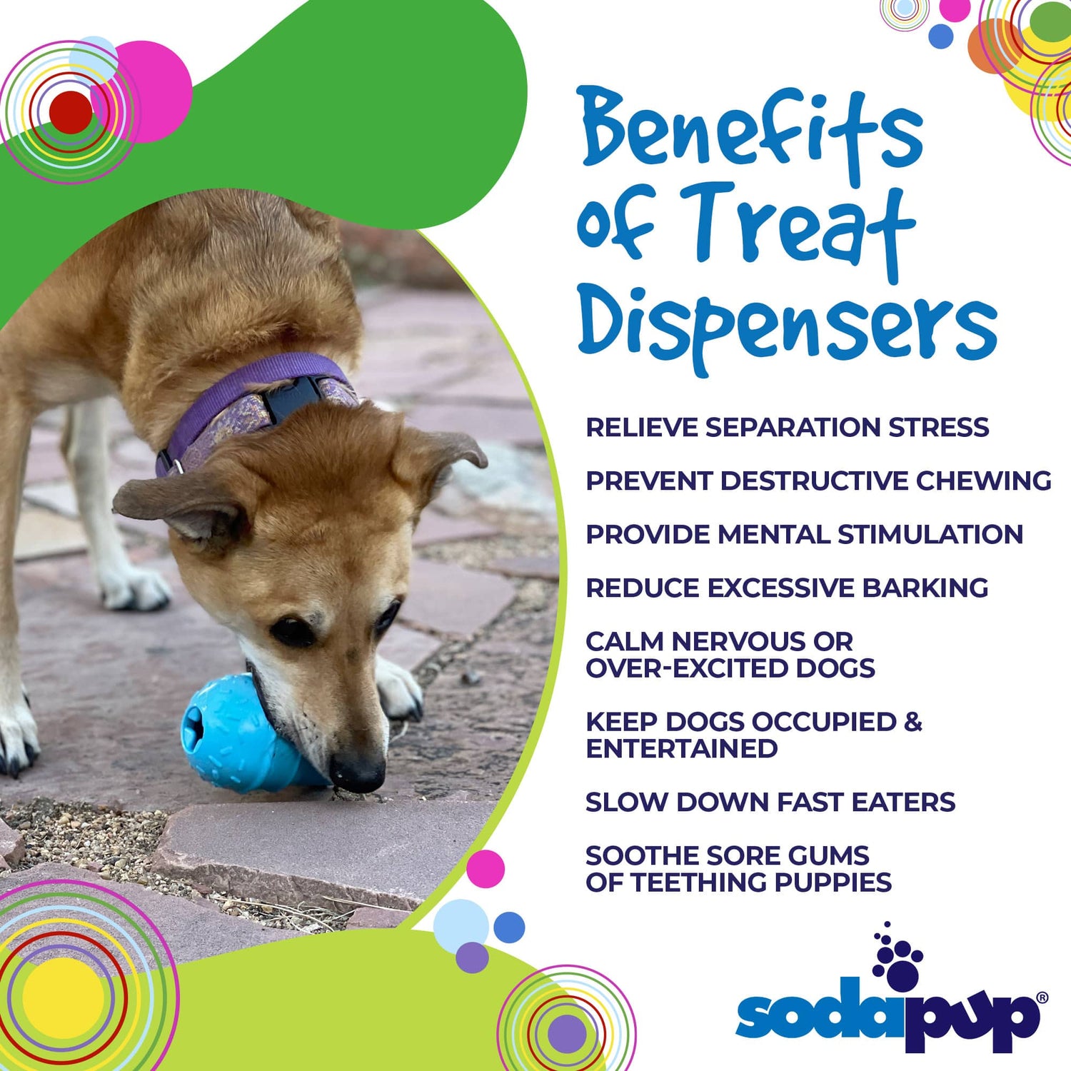 Ice Cream Cone Rubber Dog Chew Toy for Power Chewers | USA Made | SodaPup