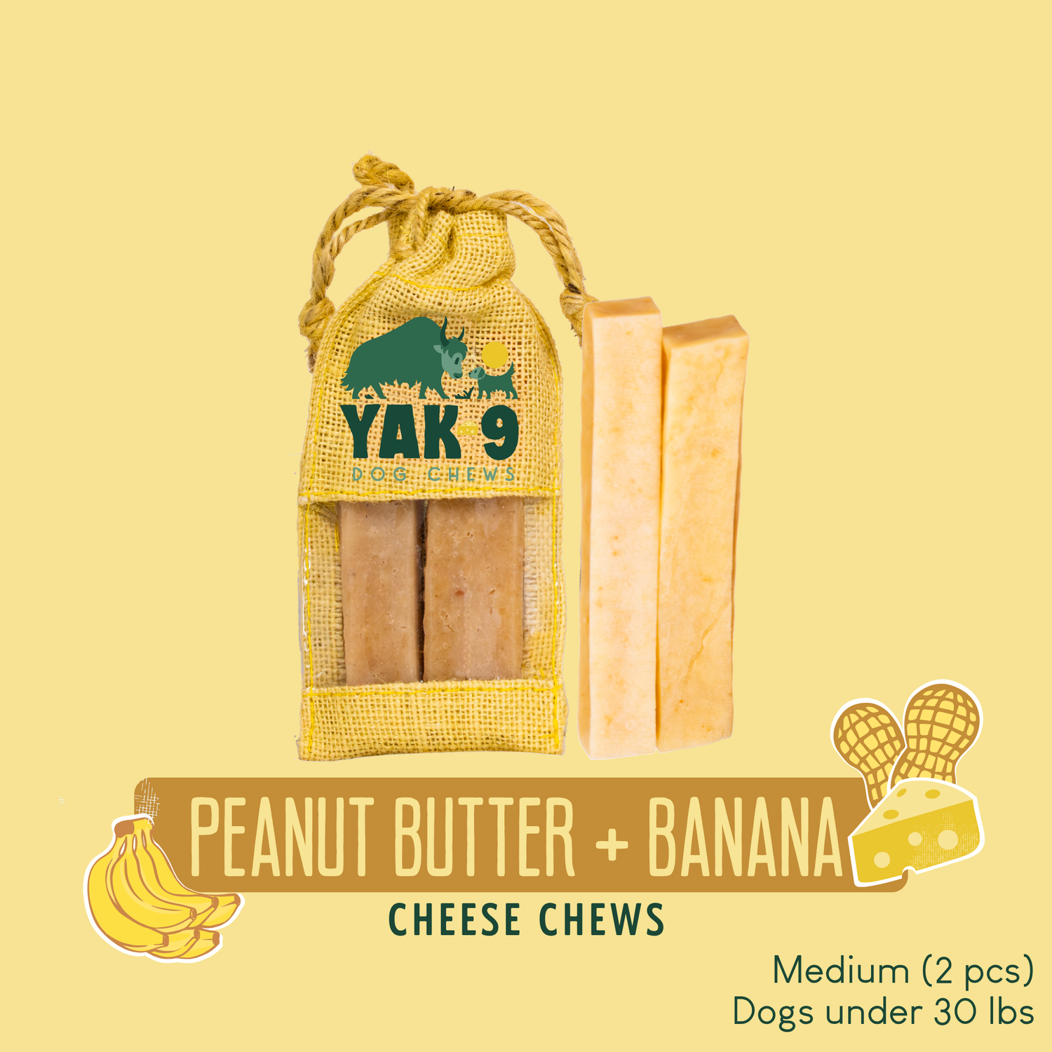 Peanut Butter &amp; Banana Chews for Dogs
