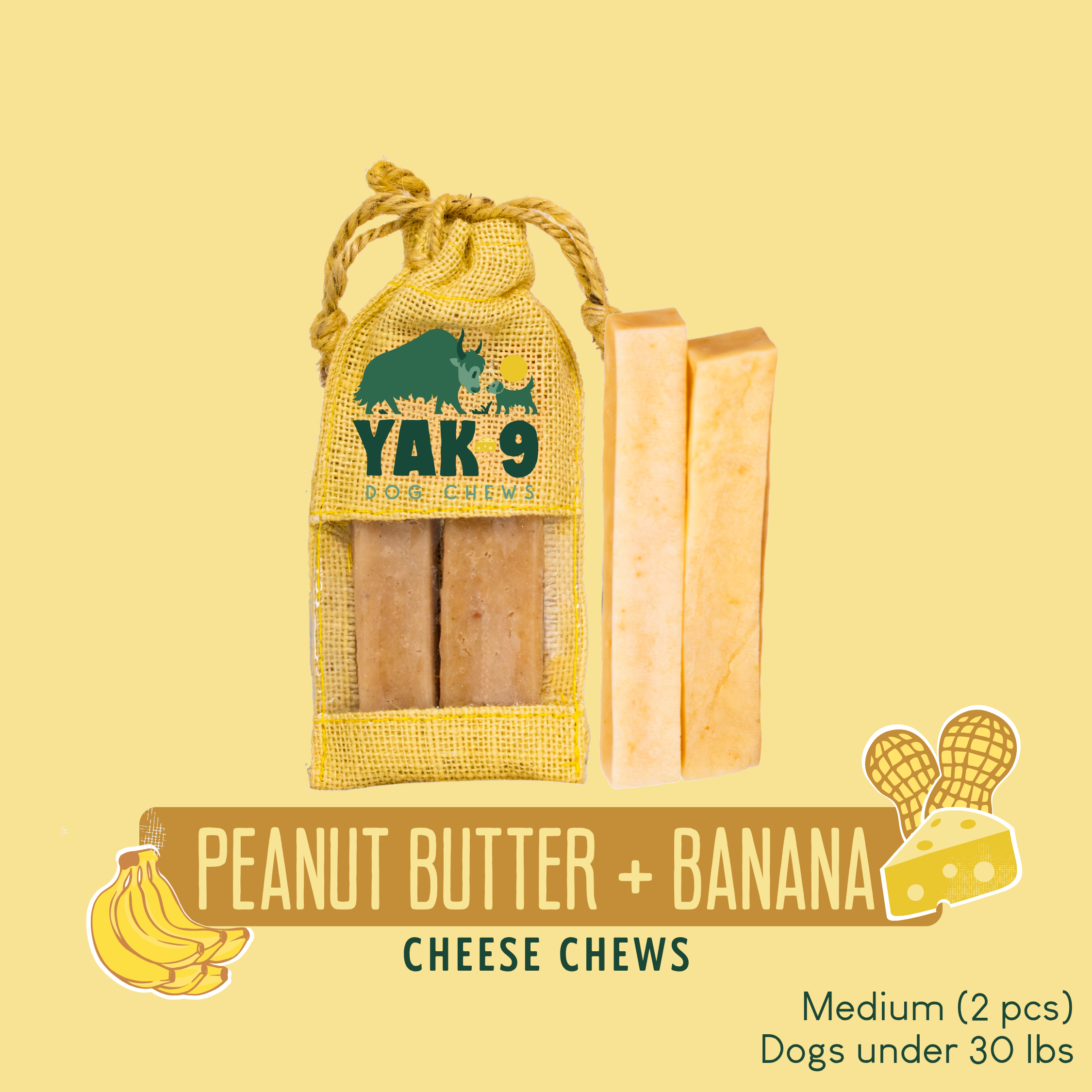 Peanut Butter &amp; Banana Chews for Dogs