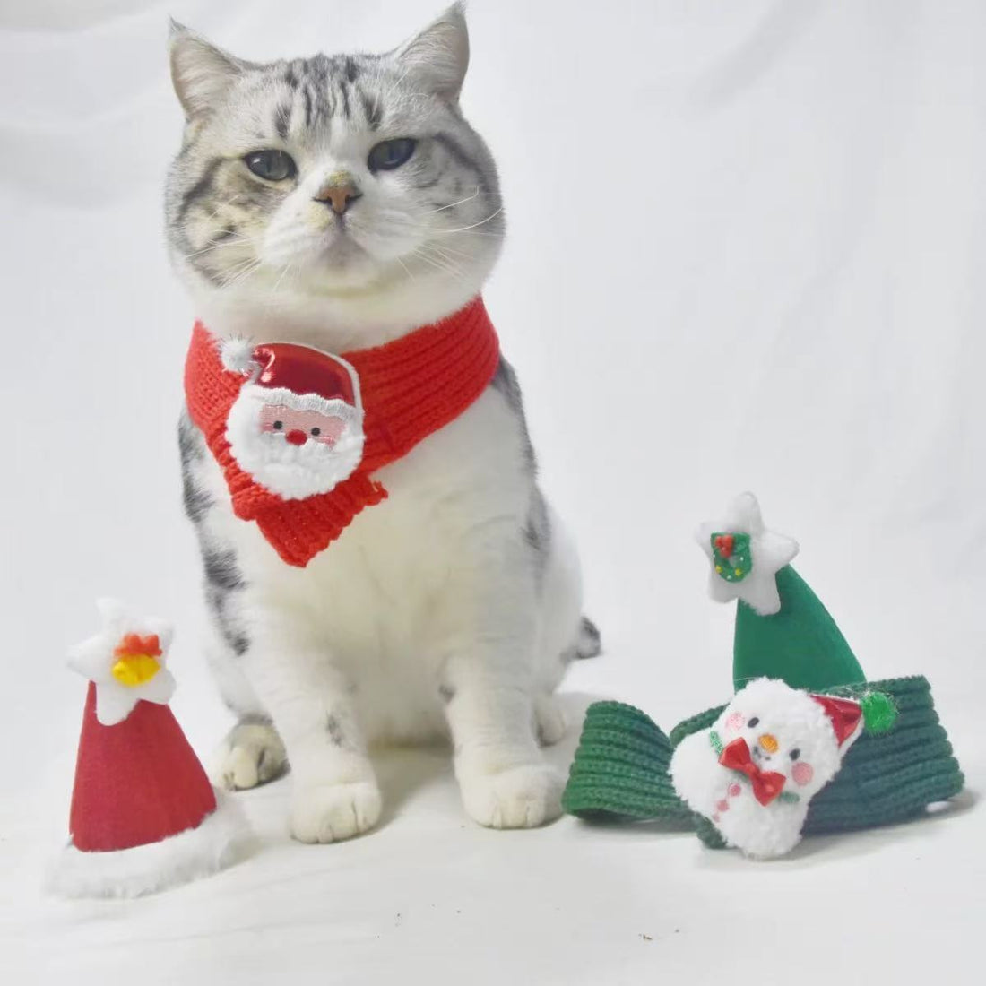 Christmas Knitted Scarf And Hat For Dogs And Cats