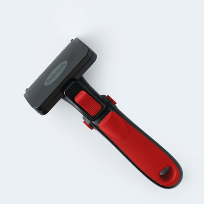 Deshedding Dog Brush for Long Hair (Medium,Red) – Gentle Deshedding tool for Dogs &amp; Cats – Reduces shedding, without damaging topcoat. Removes Loose Fur &amp; Dead Undercoat.