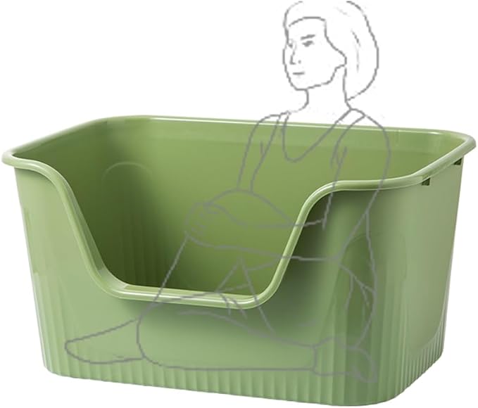 Vealind Extra Large Litter Box with High Sides, XL Litter Boxes for Big Cats, High Sided Litter Pan, Leak-Proof &amp; Anti-Splashing, Easy Clean &amp; Durable (25” * 17” * 13” Green)