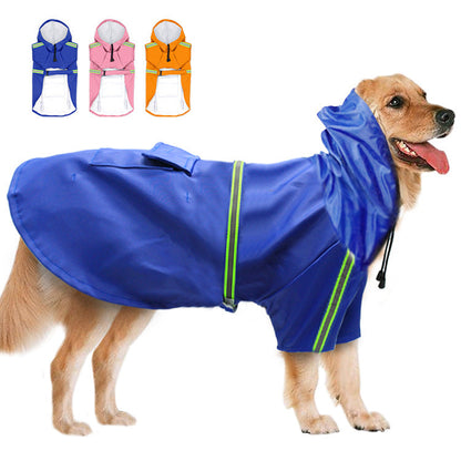 Reflective Waterproof Dog Raincoat — 5 Colors, Sizes S–5XL