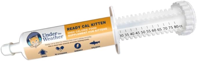 Under the Weather Pet | Ready Cal for Kitten | High Calorie Pet Nutritional Supplement for Weight Gain &amp; Healthy Weight Maintenance | 10 Vitamins, 7 Minerals, Omega Fatty Acids &amp; Carbohydrates | 80cc