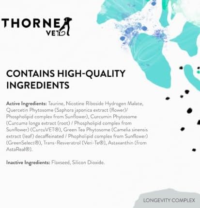 ThorneVet Longevity Supplement for Dogs &amp; Cats - Chewable Formula to Support Healthy Aging, Inflammation Balance, and Cellular Vitality – 90 Soft Chews
