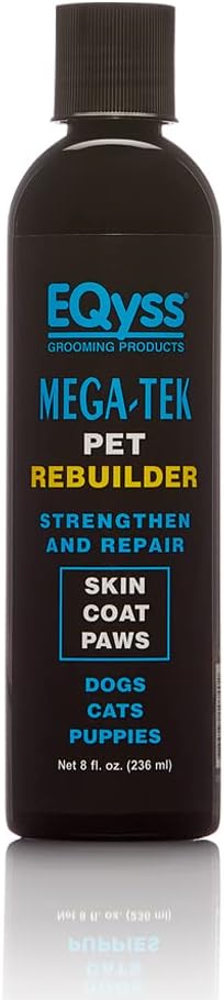 EQyss Mega-Tek Pet Rebuilder - Strengthen &amp; Repair Dry Damaged Coat, Nose, Skin, Cracked Paw Pads - Safe for Dogs, Cats, &amp; Puppies, pH Balanced (8 oz)