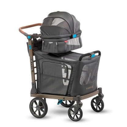 Pet Two Foldable Cart - Adjustable &amp; Portable Pet Stroller with Caddy, Foam Filled Rubber Wheels, Storage - Carriage for Small &amp; Medium Dogs, Cats Under 75 lbs