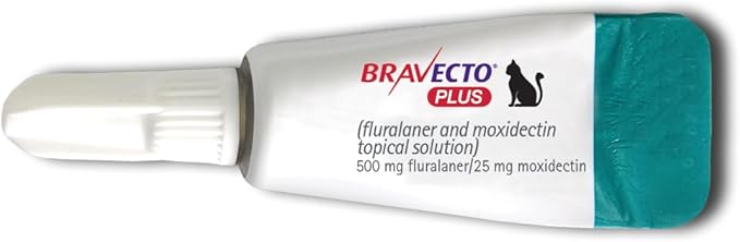 BRAVECTO PLUS Topical Solution for Cats, Flea, Tick &amp; Heartworm, 2 Months Supply, 13.8-27.5 lbs., Purple Box