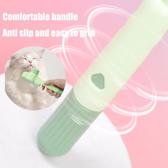 2PCS Self CleaningPetComb Grooming Brush,PetComb for Dogs &amp; Cats, Brush for Cats, Cat dog comb Pet Grooming for Massaging and Cleaning Shedding Hair (Green+Yellow)