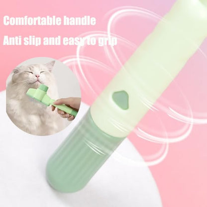 2PCS Self CleaningPetComb Grooming Brush,PetComb for Dogs &amp; Cats, Brush for Cats, Cat dog comb Pet Grooming for Massaging and Cleaning Shedding Hair (Green+Yellow)