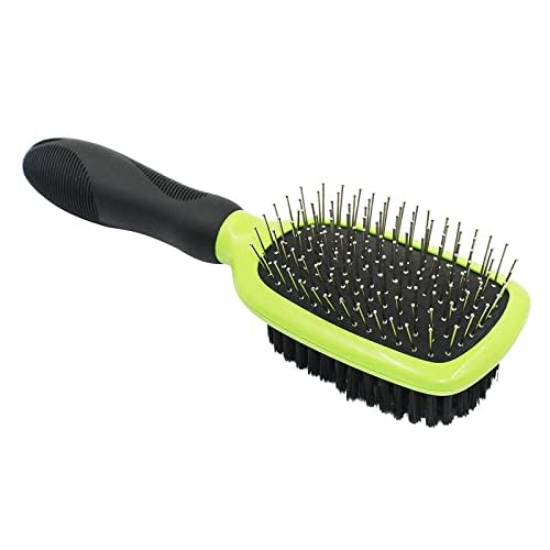 H&amp;H Pets 2-in-1 Grooming Brush for Dogs &amp; Cats - Pin Slicker and Bristle Brush Combo, Perfect for Pet Hair Grooming