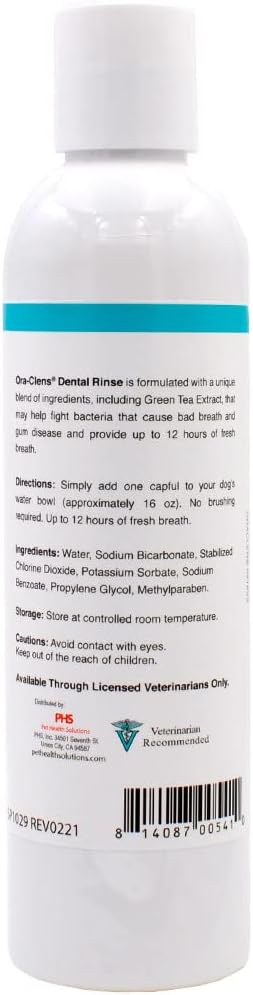 Ora-Clens Dental Rinse for Dogs &amp; Cats - Cleans Teeth, Freshens Breath - Antimicrobial - 8 fl oz