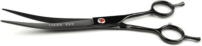 LILYS PET Professional PET Grooming scissors Kit,Coated Titanium,Sharp and Strong Stainless Steel Blade for Dogs Cats Hair Cutting,3 Pieces of Scissors with a Comb and a Case (7.5 inches, Black)