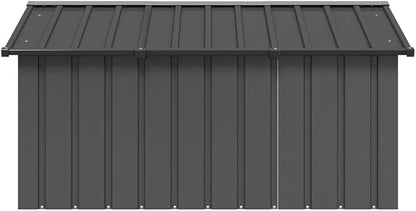 vidaXL Large Anthracite Dog House Galvanized Steel Outdoor Kennel for Breeds 45.9 X 60.2 32.1 in Perfect Pet Shelter Houses Puppy of Supply Shed