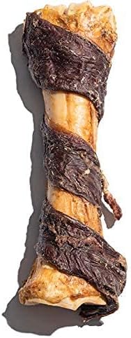 Jack&amp;Pup 8-11” Twist Shin Bones, Roasted Meaty Beef Bone for Dogs – Long Lasting Natural Dog Bones, Big Dog Bone for Large Dogs (3 Pack)