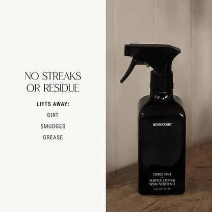Homecourt All-Purpose Surface Cleaner Spray, Lifts Away Dirt, Smudges &amp; Grease, For Bathroom, Kitchen &amp; more, Clean Formula, Cipres Mint, 16 fl oz