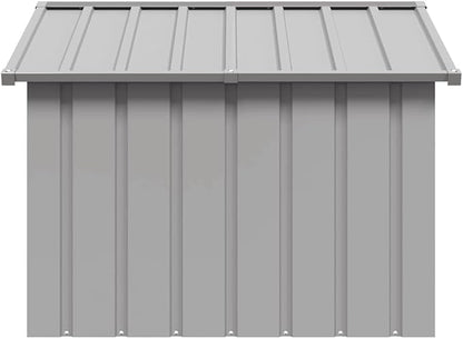 vidaXL Dog House - Durable Galvanized Steel Construction - Weatherproof Dog Kennel - Easy Access with Spacious Entrance - Ideal Outdoor Pet House - Gray